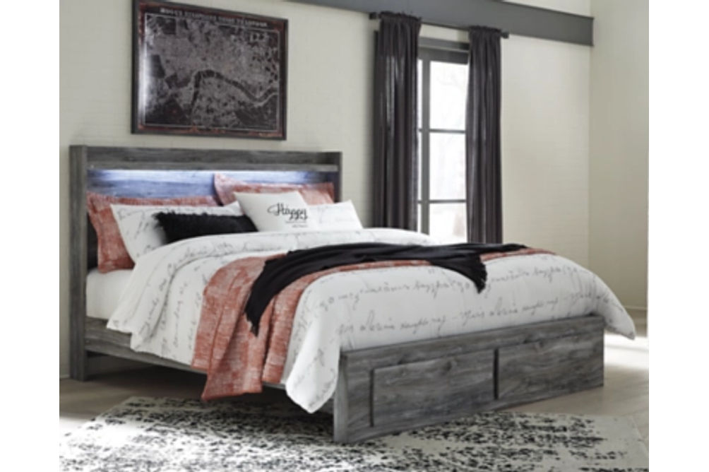 Signature Design by Ashley Baystorm King Panel Storage Bed and 2 Nightstands-G