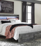 Signature Design by Ashley Baystorm King Panel Storage Bed and 2 Nightstands-G