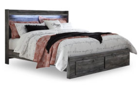 Signature Design by Ashley Baystorm King Panel Storage Bed and 2 Nightstands-G