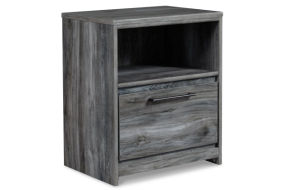 Baystorm Full Panel Bed, Dresser, Mirror and Nightstand-Gray