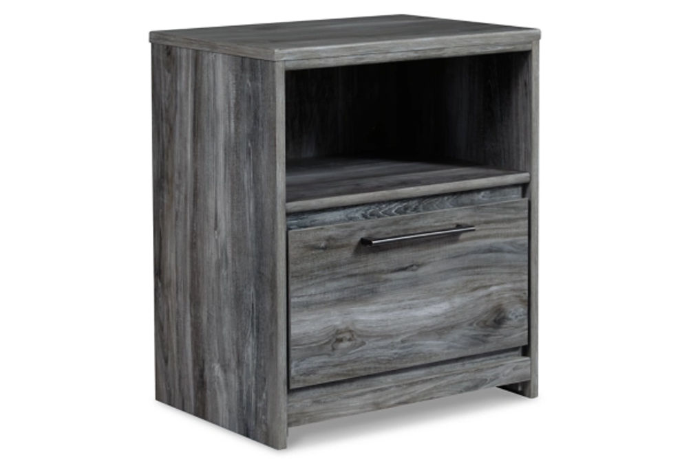 Baystorm Full Panel Bed, Dresser, Mirror and Nightstand-Gray