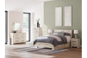 Signature Design by Ashley Lawroy Queen Panel Bed with Storage-Light Natural