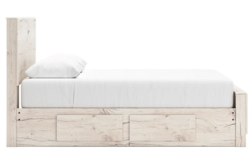 Signature Design by Ashley Lawroy Queen Panel Bed with Storage-Light Natural