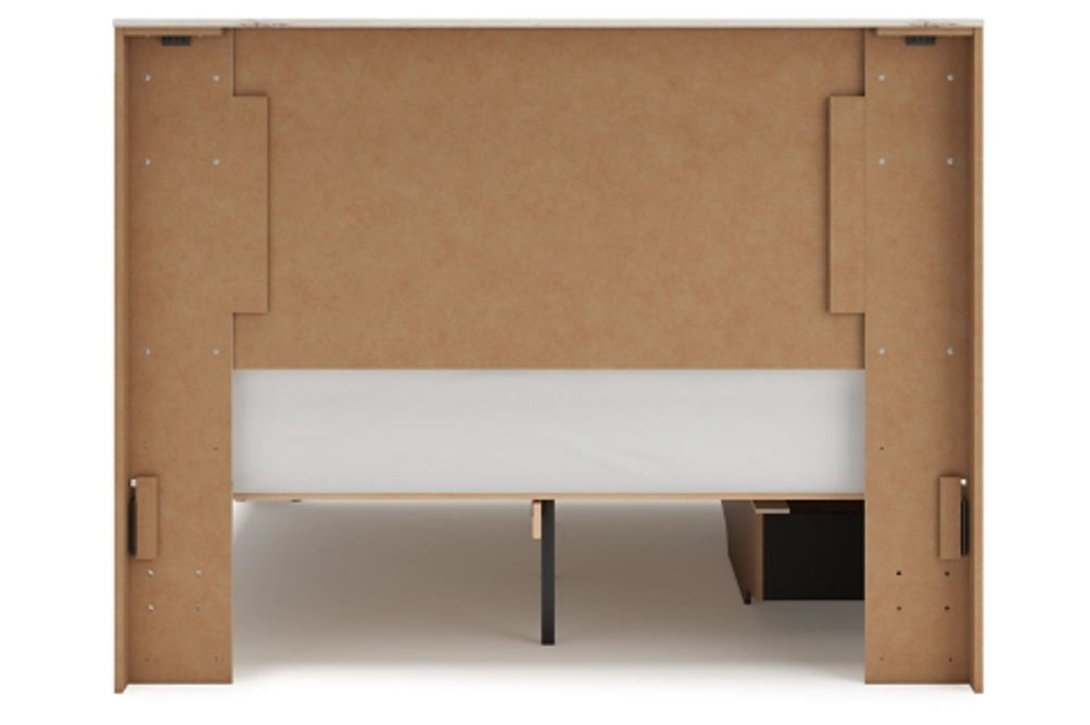 Signature Design by Ashley Lawroy Queen Panel Bed with Storage-Light Natural