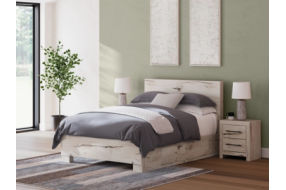 Signature Design by Ashley Lawroy Queen Panel Bed with Storage-Light Natural