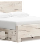 Signature Design by Ashley Lawroy King Panel Bed with Storage-Light Natural