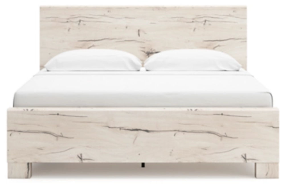 Signature Design by Ashley Lawroy King Panel Bed with Storage-Light Natural