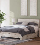 Signature Design by Ashley Lawroy King Panel Bed with Storage-Light Natural