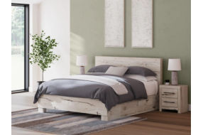 Signature Design by Ashley Lawroy King Panel Bed with Storage-Light Natural