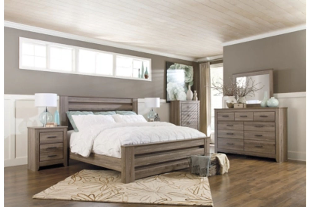 Signature Design by Ashley Zelen King Panel Bed-Warm Gray