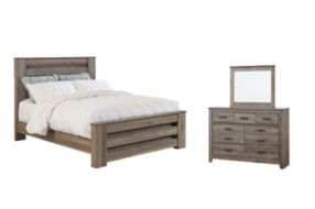 Signature Design by Ashley Zelen Queen Panel Bed, Dresser and Mirror