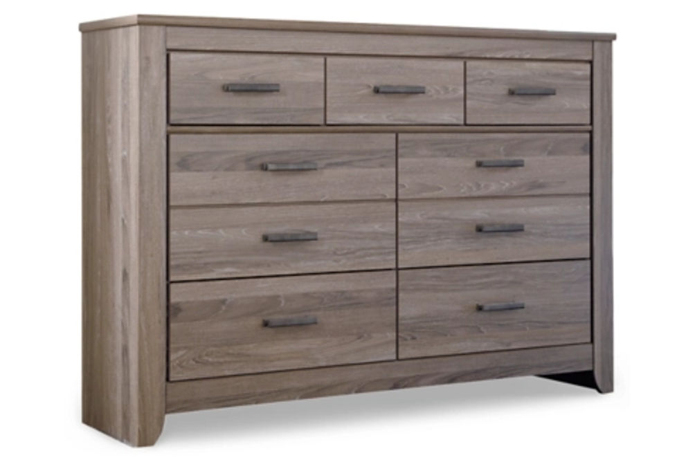 Signature Design by Ashley Zelen Queen Panel Bed and Dresser-Warm Gray