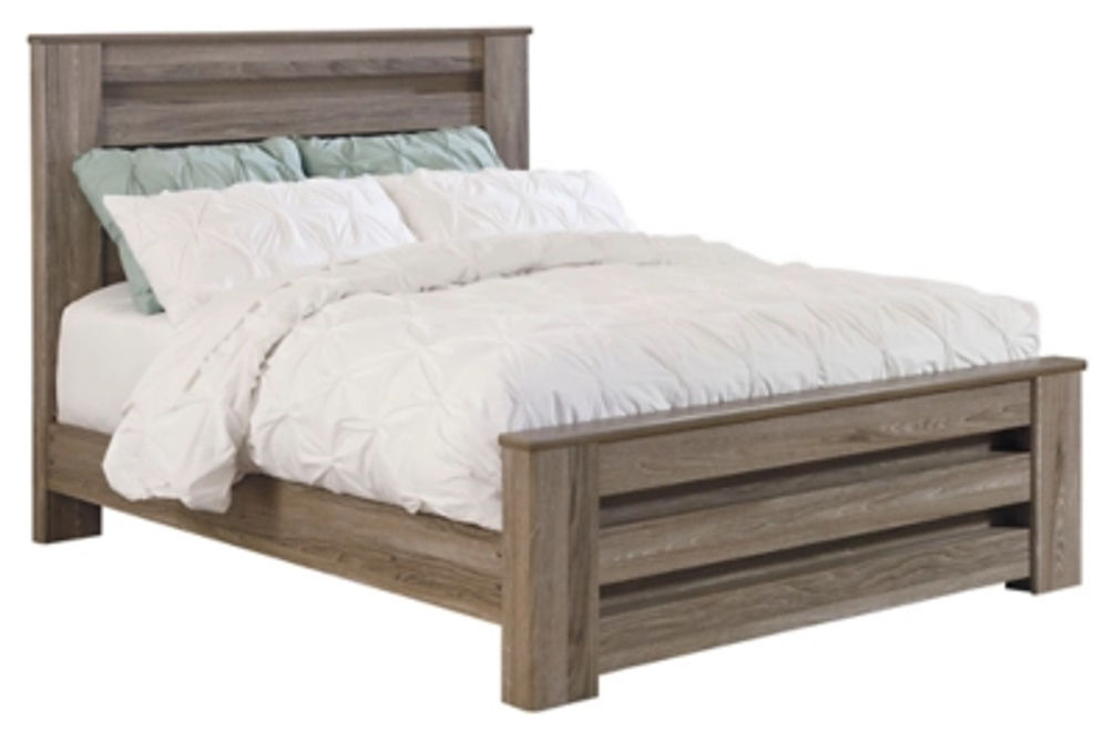 Signature Design by Ashley Zelen Queen Panel Bed and Dresser-Warm Gray