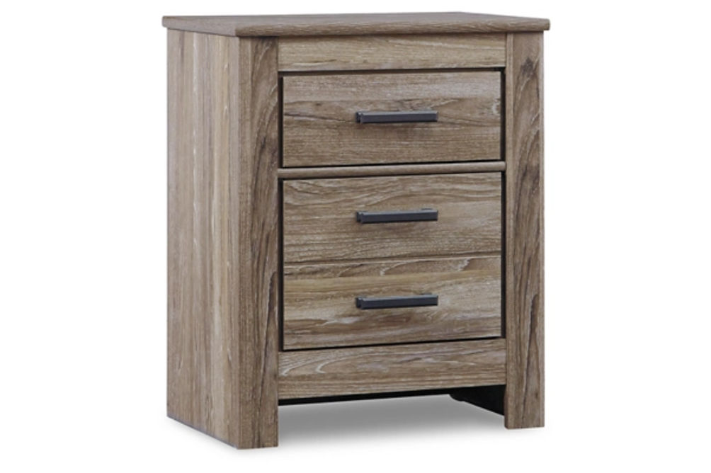 Zelen Queen Panel Bed, Dresser, Mirror and Nightstand-Warm Gray