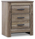 Zelen Queen Panel Bed, Dresser, Mirror and Nightstand-Warm Gray