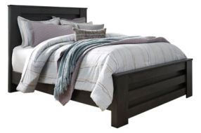 Brinxton Queen Panel Bed, Dresser, Mirror and Nightstand-Charcoal