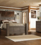 Signature Design by Ashley Juararo Queen Poster Bed, Dresser and Mirror