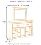 Signature Design by Ashley Juararo Queen Poster Bed, Dresser and Mirror