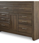 Signature Design by Ashley Juararo King Poster Bed, Dresser, Mirror, Chest and