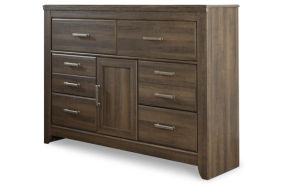 Signature Design by Ashley Juararo King Poster Bed, Dresser, Mirror, Chest and