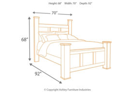 Signature Design by Ashley Juararo Queen Poster Bed, Dresser and Mirror