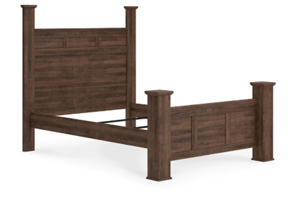 Signature Design by Ashley Juararo Queen Poster Bed and 2 Chests-Dark Brown