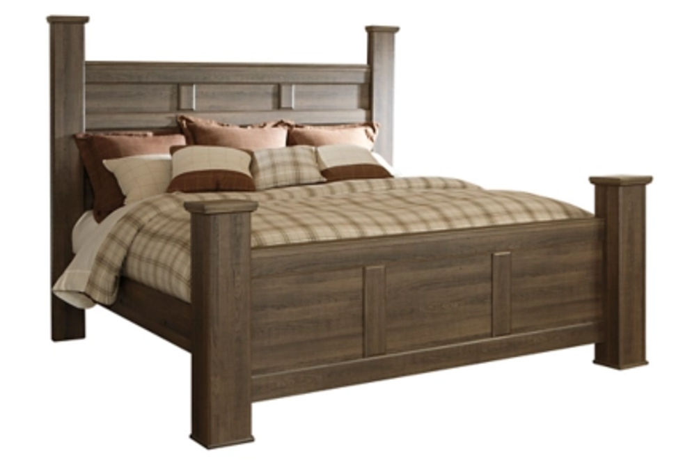 Signature Design by Ashley Juararo King Poster Bed-Dark Brown