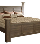 Signature Design by Ashley Juararo King Poster Bed-Dark Brown