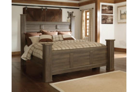 Signature Design by Ashley Juararo King Poster Bed-Dark Brown