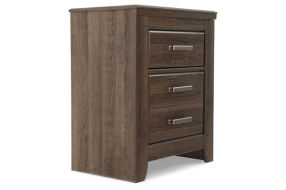 Juararo King Poster Bed, Dresser, Mirror and Nightstand-Dark Brown