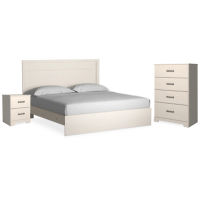 Signature Design by Ashley Stelsie King Panel Bed, Chest and Nightstand-White