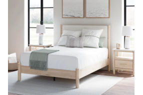 Signature Design by Ashley Cadmori Queen Upholstered Panel Bed, Dresser and Ni