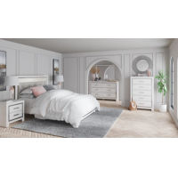 Signature Design by Ashley Altyra Queen Upholstered Panel Bed, Dresser, Mirror