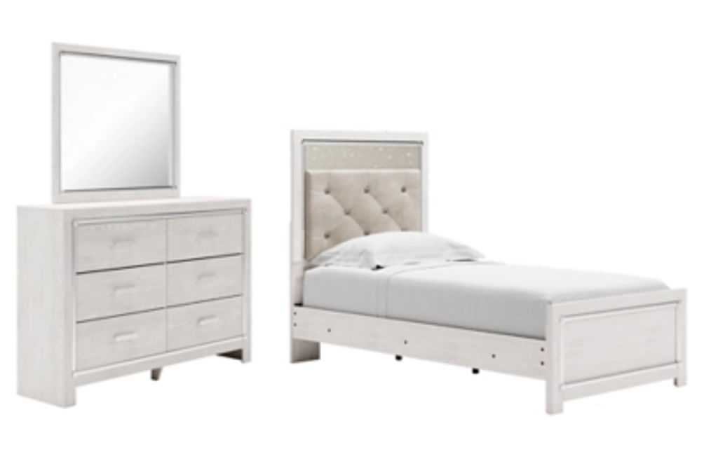 Signature Design by Ashley Altyra Twin Panel Bed, Dresser and Mirror
