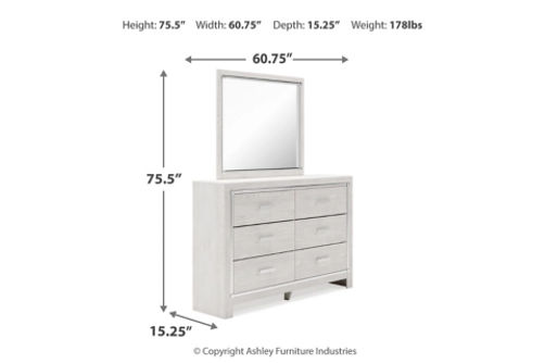 Signature Design by Ashley Altyra Queen Panel Storage Bed, Dresser, Mirror and