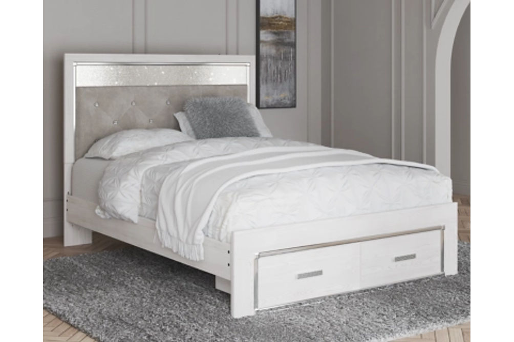 Signature Design by Ashley Altyra Queen Upholstered Storage Bed-White