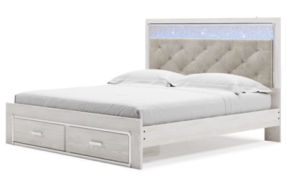 Signature Design by Ashley Altyra King Upholstered Storage Bed-White