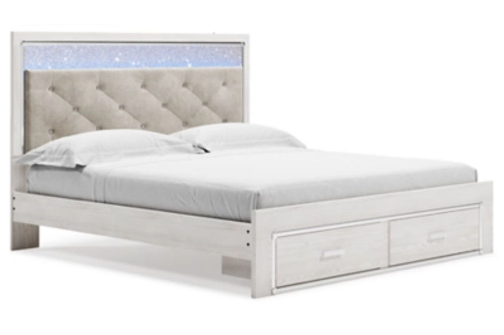 Signature Design by Ashley Altyra King Upholstered Storage Bed-White