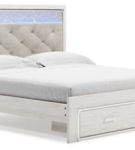 Signature Design by Ashley Altyra King Upholstered Storage Bed-White