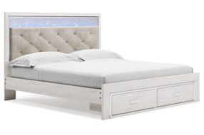 Signature Design by Ashley Altyra King Upholstered Storage Bed-White