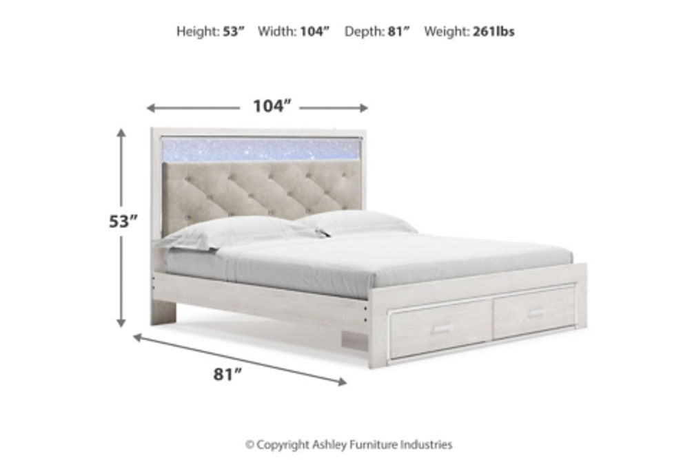 Signature Design by Ashley Altyra King Upholstered Storage Bed, Dresser, Mirro