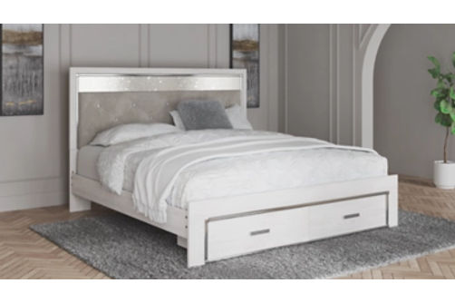 Signature Design by Ashley Altyra King Upholstered Storage Bed-White