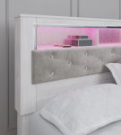 Signature Design by Ashley Altyra King Upholstered Panel Bookcase Headboard-Wh