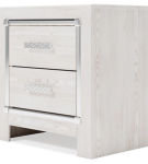 Altyra King Upholstered Panel Bed, Dresser, Mirror, and Nightstand-White