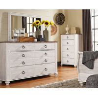 Signature Design by Ashley Willowton Full Panel Bed, Dresser and Mirror