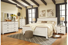 Signature Design by Ashley Willowton King Panel Bed-Whitewash