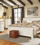 Signature Design by Ashley Willowton California King Panel Bed-Whitewash