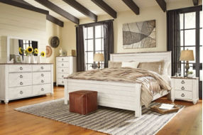 Signature Design by Ashley Willowton California King Panel Bed-Whitewash