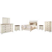 Signature Design by Ashley Willowton Queen Sleigh Bed, Dresser, Mirror, Chest