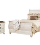 Signature Design by Ashley Willowton Queen Sleigh Bed, Dresser, Mirror, Chest